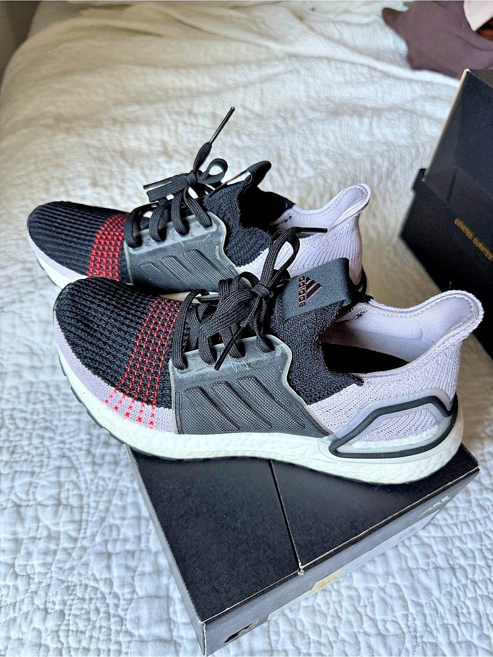 adidas UltraBOOST 19 W Athletic Shoes Black & lilac US 6